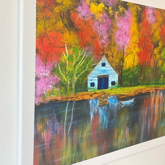 Lake house fall painting - Picture 3 of 3